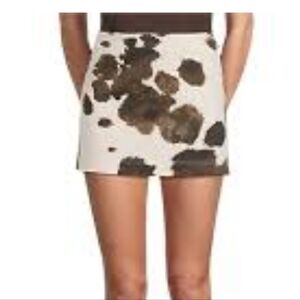 Altar'd State Black and Cream Cowprint Mini Skirt NWT Med
